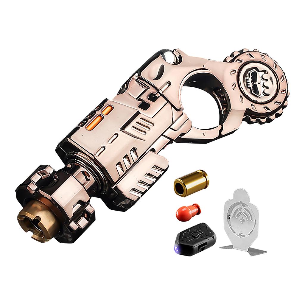 Metal Fingertip Shell Ejector Toy Gun with Laser Sight and Target Stand Compact Handheld Design for Adult Collectors and Hobbyists