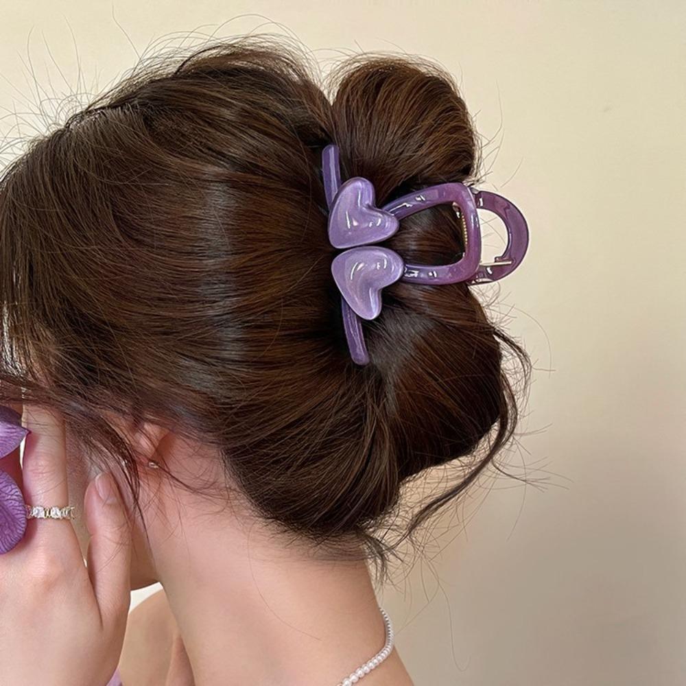 Headwear Heart Shark Clip Korean Style Resin Shark Clip Hair Accessories Love Hair Claw  Girl