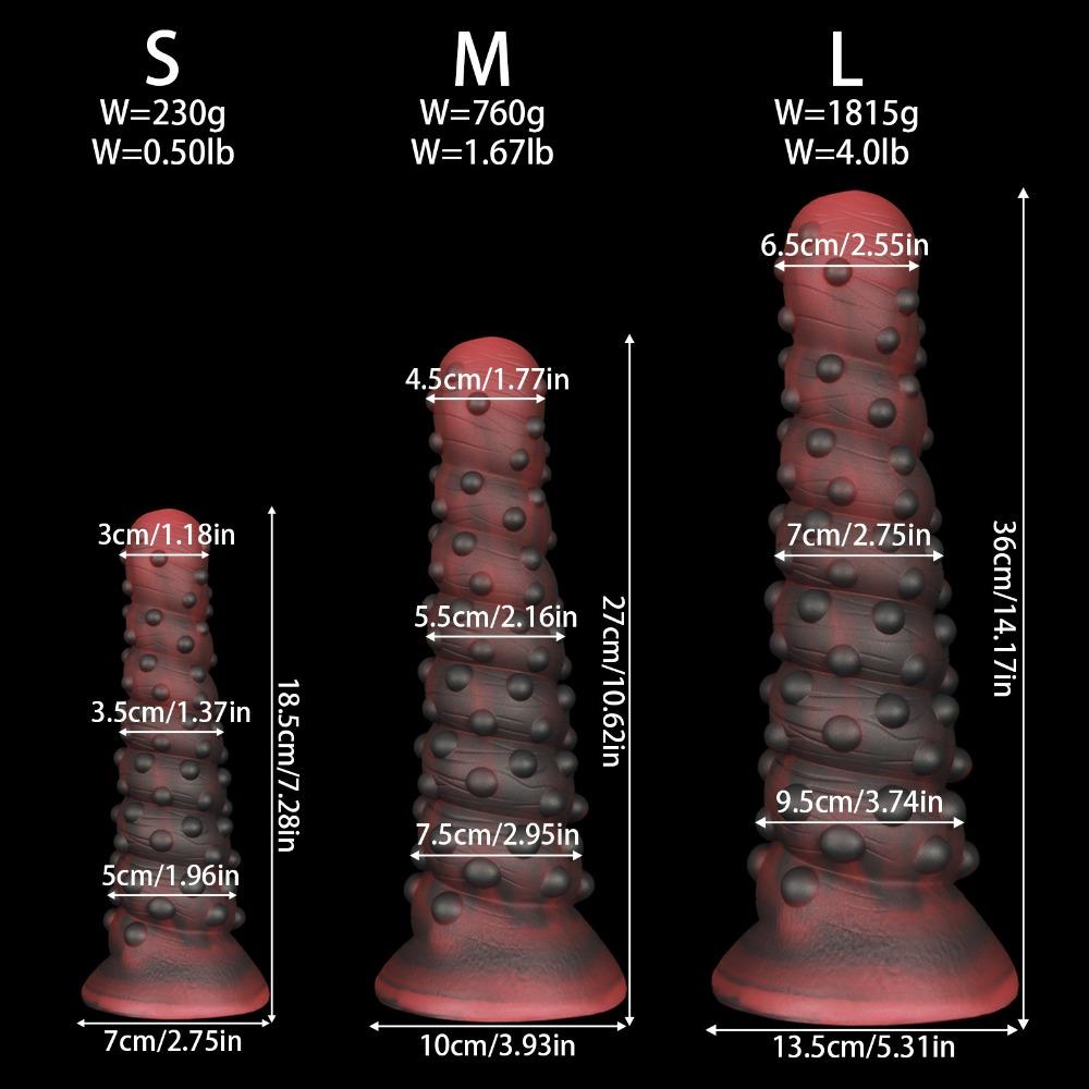 Extra Large Anal Plug with Ribbed Spines & Octopus Beads - Medical Grade Silicone Adult Toy for Men Women