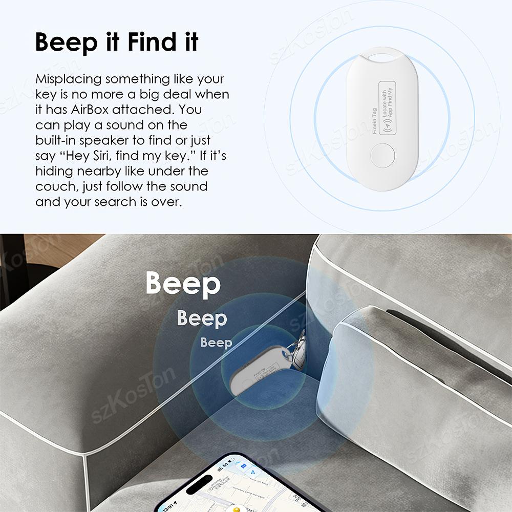 Mini traceur GPS compatible avec l'application iOS Find My, MFI Smart Tag, localisateur de clés anti-perte, localisateur global pour portefeuille, voiture, bagages, animaux de compagnie