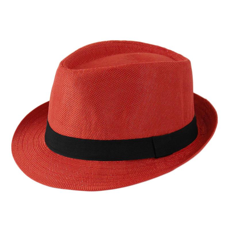 Cappelli Fedora Estivi per Uomo Mezza Età Cappellino Lino Panama Monocolore Jazz Cappello Cowboy Uomo Donna Festa Britannica Cappello da Sole