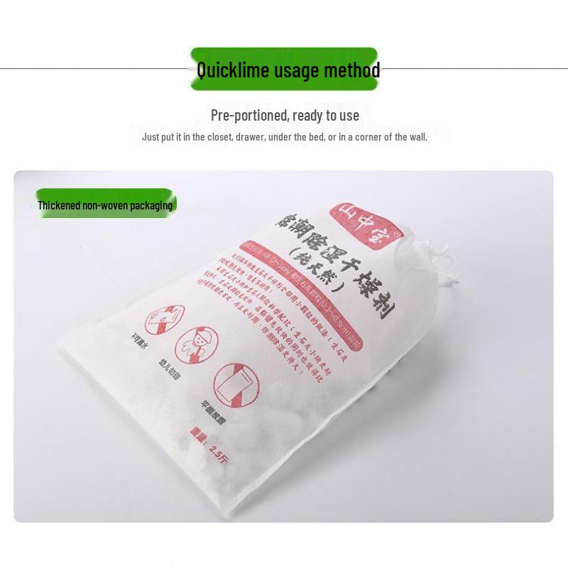 Quicklime Moisture Absorber Pack for Indoor Rooms, Basements, and Warehouses
