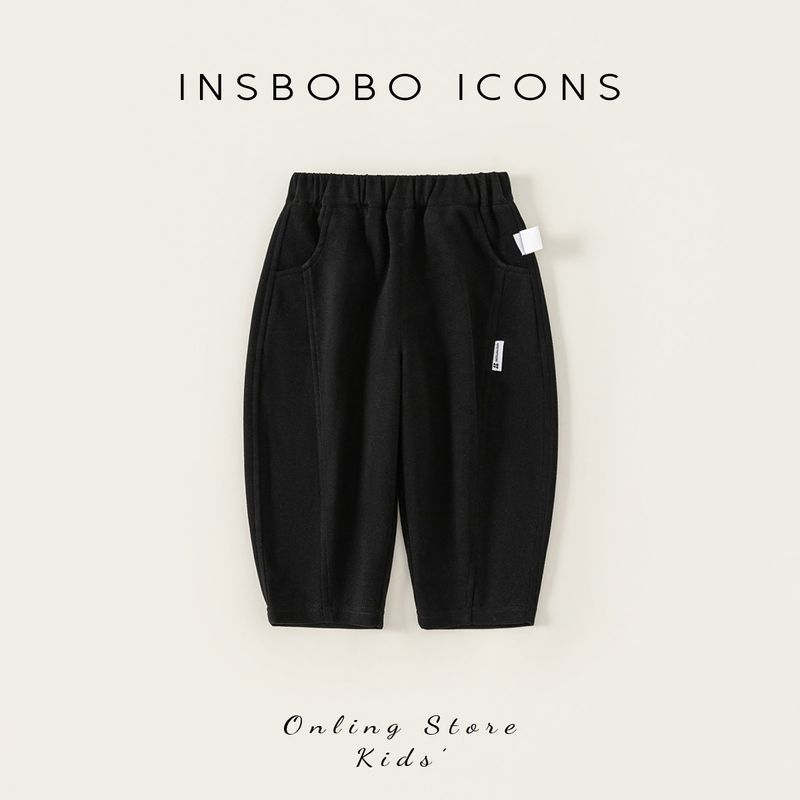 Insbobo Boys  Pants 2026 Spring New Children s Clothing Casual Pants Baby Long Pants Black Sweatpants Black 140