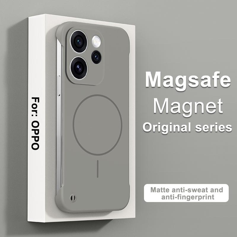 Pro OPPO Reno 15 Pro ultra tenký bezrámový magnetický nárazuvzdorný kryt pro OPPO Reno 15 15Pro MagSafe pevný PC matný zadní kryt