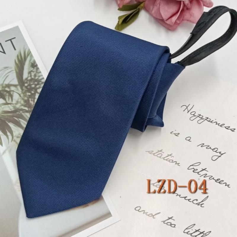 Men's Formal Business Tie with 8cm Zipper, Striped Black Tie, No Knotting Required.
