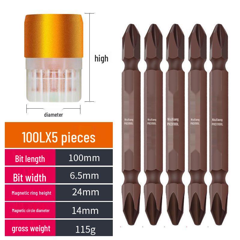 Magnetic Phillips Electric Screwdriver Bit Set with Extended Heads