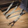 Unisex Adjustable Retro Striped Elastic Suspenders with Non-slip Clips