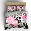 Tropical Floral And Leopard Print Set Exquisite Three-Piece Bedding Set Gift For Kids And Adults