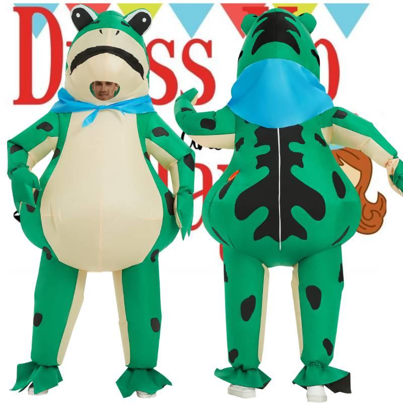 Cartoon Frog Cosplay Inflatable Costume Aldult Halloween Party Dress Up Props
