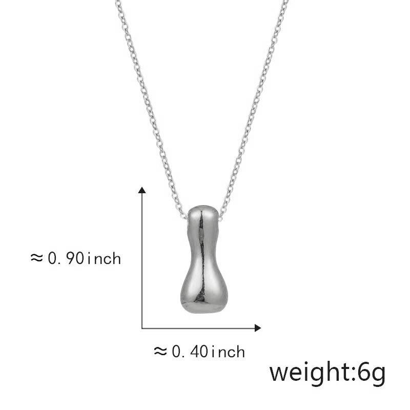 Cute Smooth Letter Necklace, Chubby Pendant, European and American Fashionable and Simple Collarbone Chain