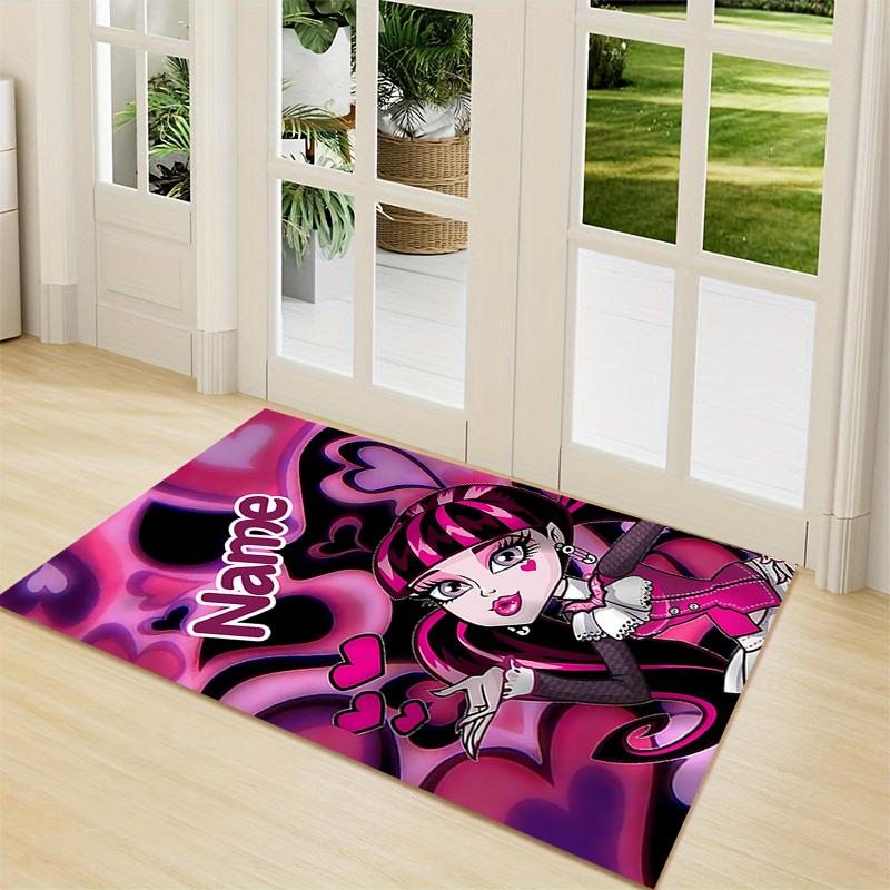 Custom Name Monster High Fashion Carpet Rug Customizable Soft Washable Anti-Slip Home Living Room Sofa Mats Personalized Rug. 0909404