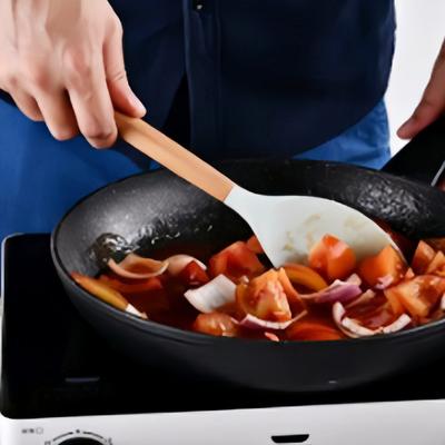 Domowe Przybory Kuchenne Łopatka z Żelu Krzemionkowego Mieszadło do Sałatek Łopatka Drewniana Rączka Łopatka do Garnka z Żelu Krzemionkowego Przybory Kuchenne