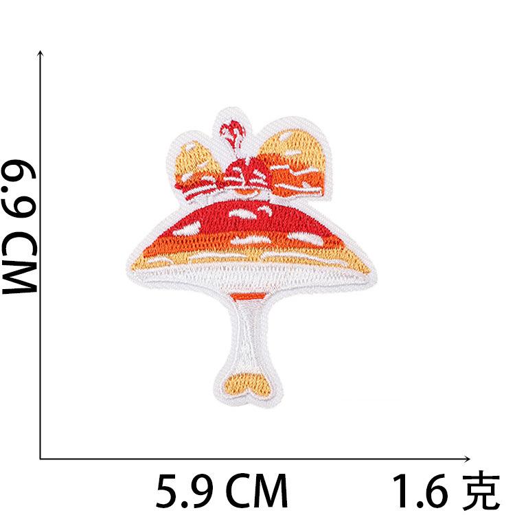 Cartoon Mushroom Embroidery Cloth Sticker Mushroom Embroidery Label Clothes Patch Sticker Fast Sell Hot Embroidery Chapter Boy