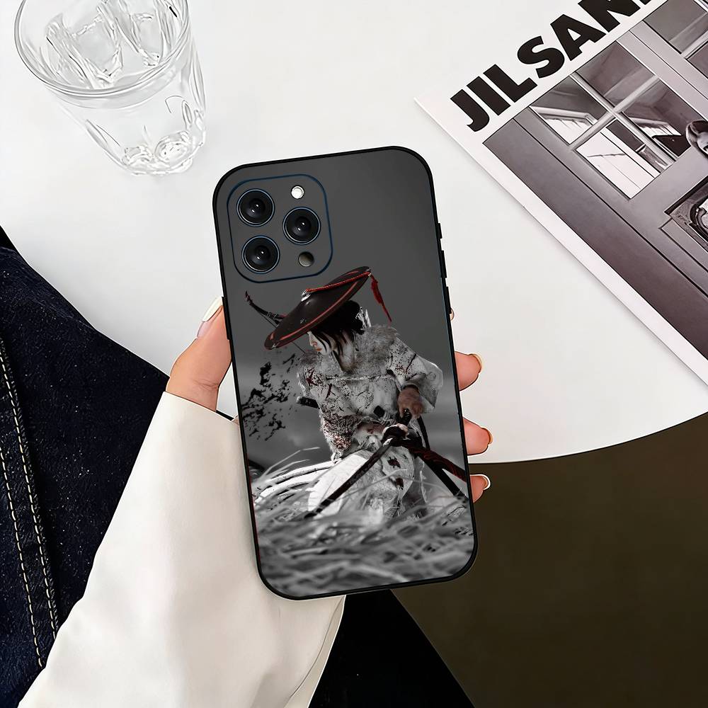 G-Ghost Of Yotei Game Phone Case For iPhone 17,16,15,14,13,12,11 Plus,Pro Max,XS,Soft Silicone Black Cover