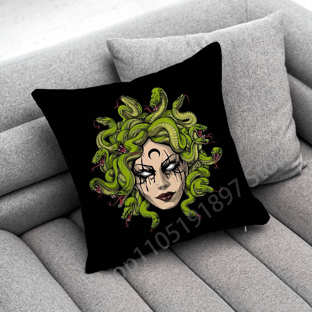Medusa Greek Mythology Look At Me Throw Pillow Case For 50x50cm 30x30cm 55x55cm 45x45cm 40x40cm Square Bed Pillowcase Cover