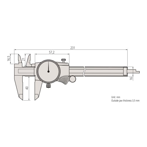 Mitutoyo Dial Caliper 505-732 D15FX