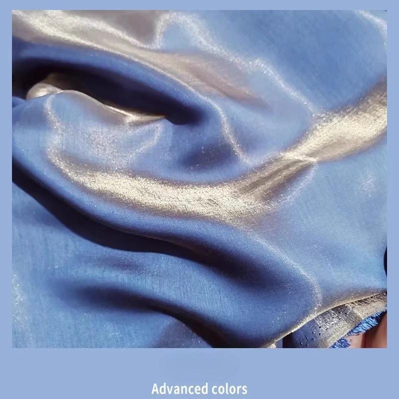 Wide 150cm 1Yard Mermaid Girl Gradient Color Fantasy Satin Fabric for Wedding Dress Hanfu Fashion Clothing Diy Sewing Cloth
