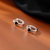 Sterling Silver Black Heart Hoop Earrings - Women's 2022 Trendy Niche Design Summer Jewelry