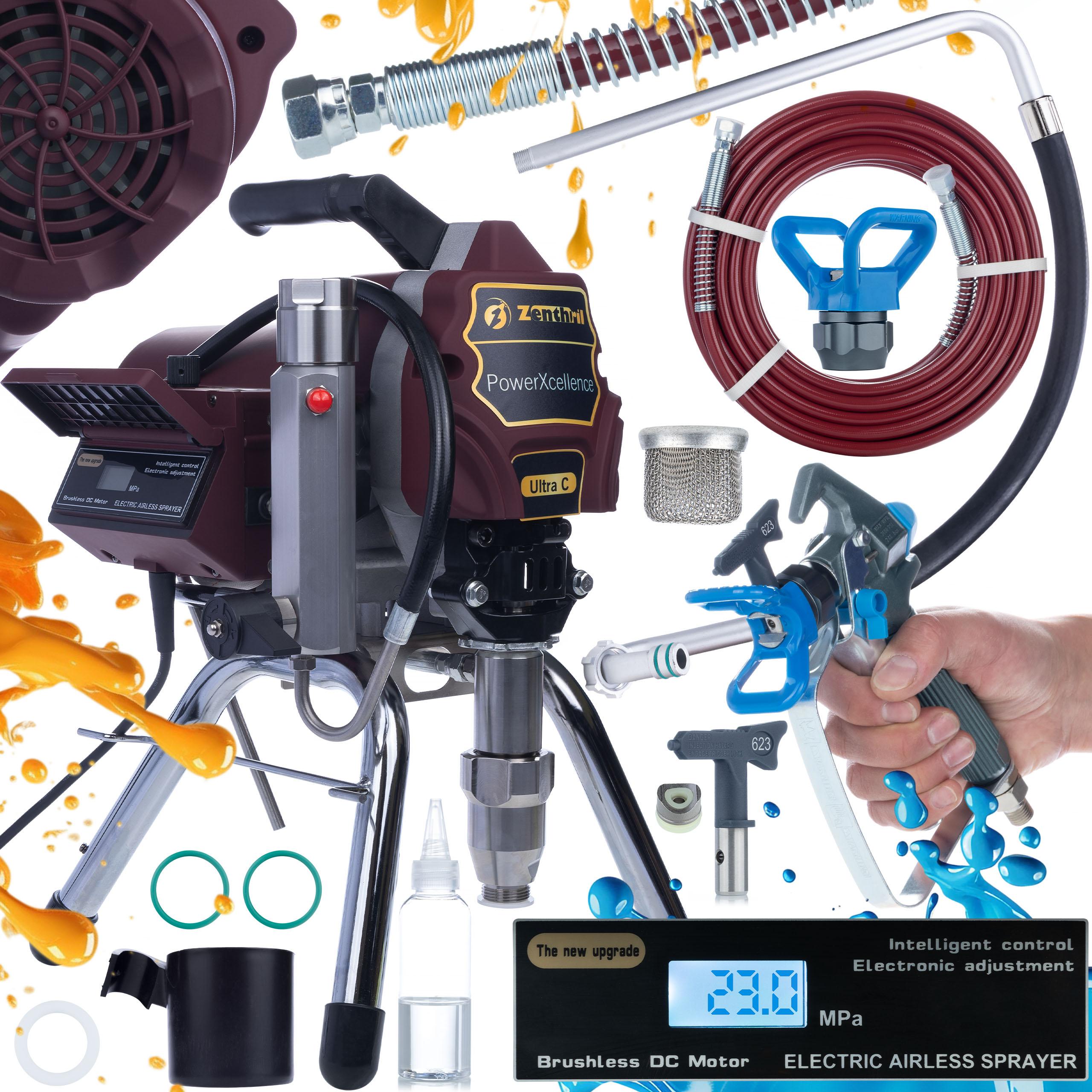 

Zenthril Agregat Malarski Ultra C – Moc 3000W | Ciśnienie 20Mpa | Wydajność 3,5L/min, Elektroniczna Regulacja Ciśnienia