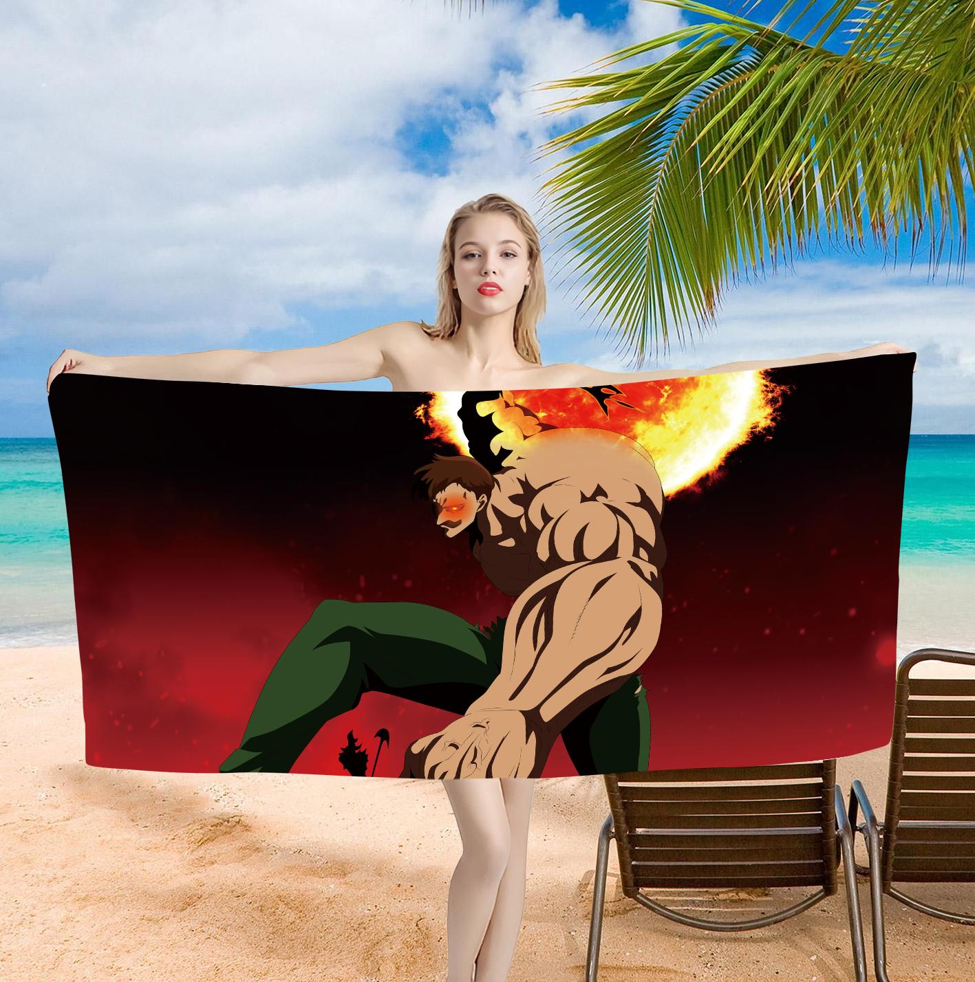 

75×150cm Anime Lion Emblem Bath Towel Soft Microfiber Beach Towel for Adults gift Washcloth for Bathroom Shower Swimming W40*H60(CM)
