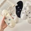 5 Pairs Women's Elegant Bow Short Socks - Breathable, Lightweight, Invisible Spring/Summer Casual Socks with Loose Cuff and Decorative Bow Design