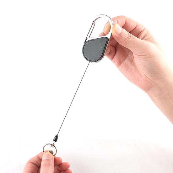 Retractable Keychain Heavy Duty Carabiner Key Chain Lightweight Impact Resistance Tactical ID Badge Reel Key Ring