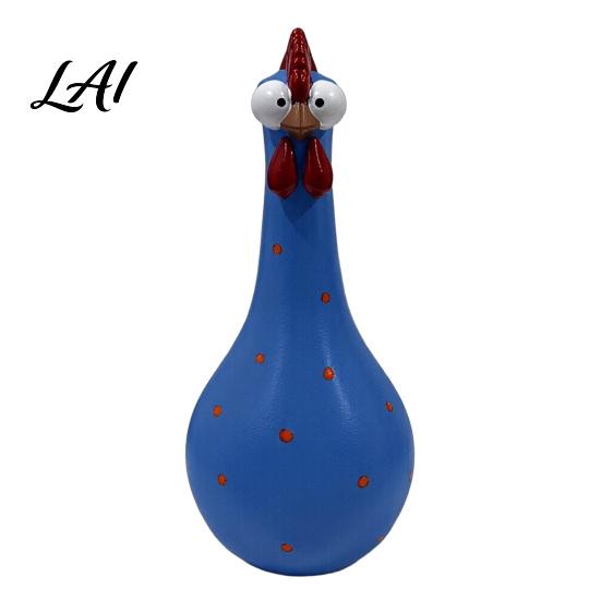 Tierförmige Vase Langer Hals Bunte Hühnerstatue Große Augen Cartoon Har Hahn Vase Pflegeleicht Lustig Außenhahn-förmig für Rasen Hof Büro