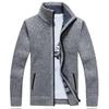Winter Dicke Herren Strickpullover Mantel Off White Langarm Strickjacke Fleece Full Zip Männlich Kausal Plus Size Kleidung für den Herbst