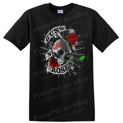Rose Graphic T Shirt Floral Design Retro Art Music Theme Tee