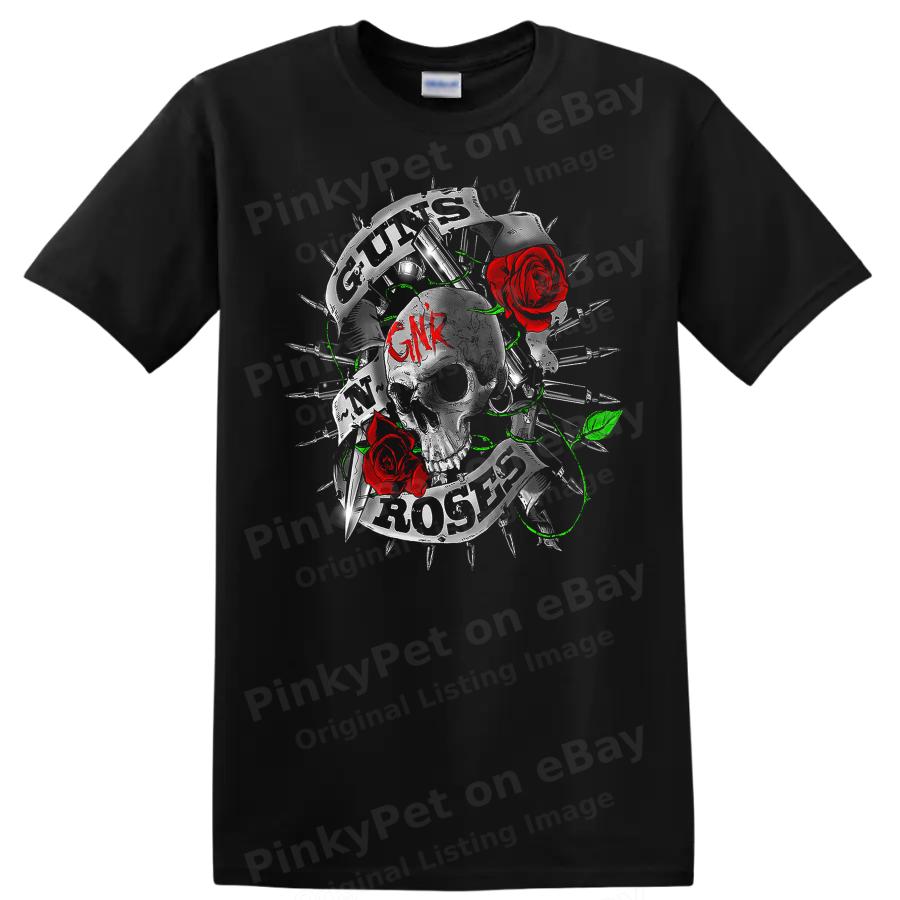 Rose Graphic T Shirt Floral Design Retro Art Music Theme Tee