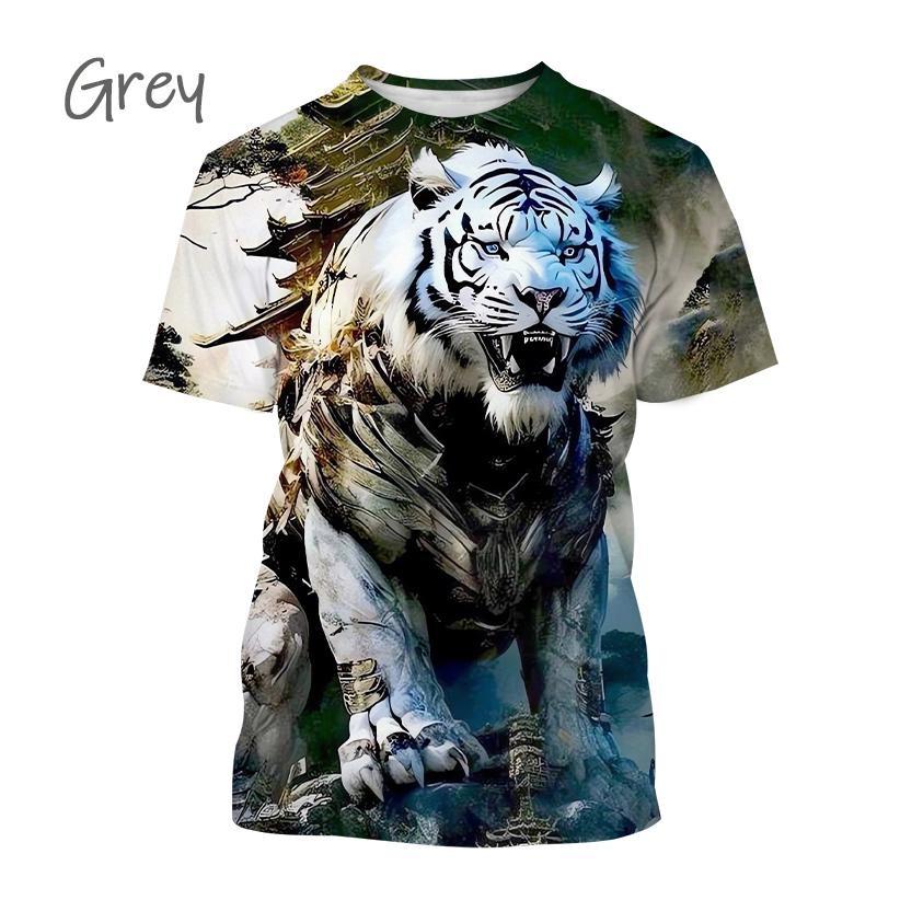 Animal White Tiger 3d Print Summer Men/Women O-Neck T-shirt Casual Short Sleeve Oversized T Shirt Fashion Tops Unisex Clothing