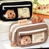 High Capacity Pencil Case 9 Compartments Canvas Pencil Bag Large Pen Organiser Travel Cosmetic Bag for Student Women