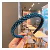 Handmade Beaded Hairband Hair Hoops for Women Wide 4 Rows Crystal Sweet Headband Party Headwear Wedding Hair Accessories Jewelry