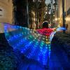 Retractable LED Luminous Butterfly Wings Costume for Halloween, Cosplay, and Performances - Adult and Child Sizes Available