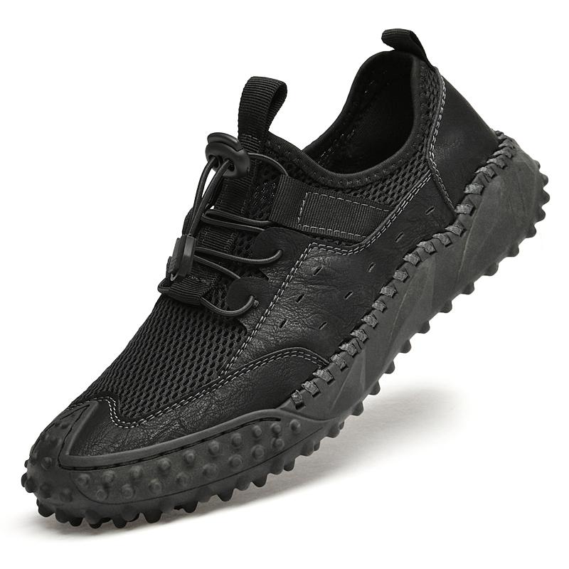 Fashion Plus Size Handmade Outdoor Casual Shoes Breathable Mesh Fabric Soft Bottom Summer Mesh Surface Climbing Shoes Rubber Sole