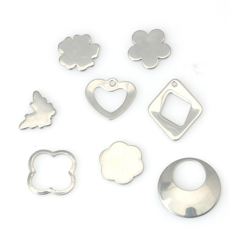 

Ожерелье и браслет из нержавеющей стали с подвеской в виде сердца и четырехлистного клевера, сделай сам 5#