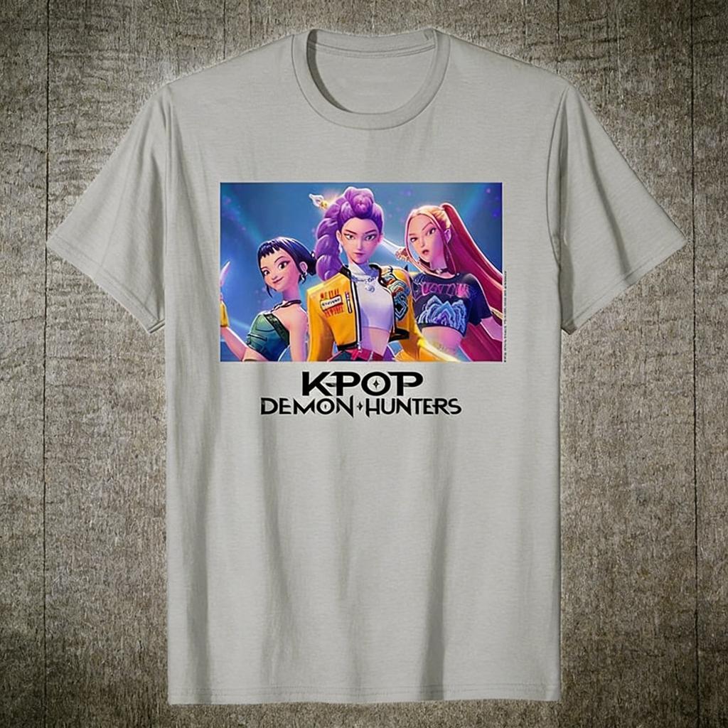 Camiseta Gráfica de Cazadores de Demonios Kpop Anime para Mujer Hombre Manga Corta 2026 Verano Streetwear Estampado de Grupo de Chicas Coreanas Tops de Moda