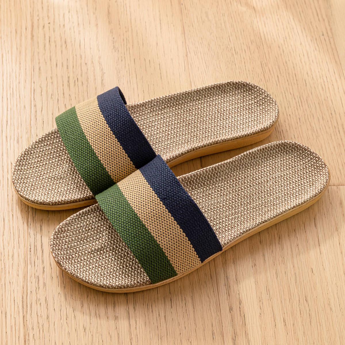 

Jieliya Cotton Linen Slippers for Men and Women – Comfortable Indoor Footwear for All Seasons 45-46 синий