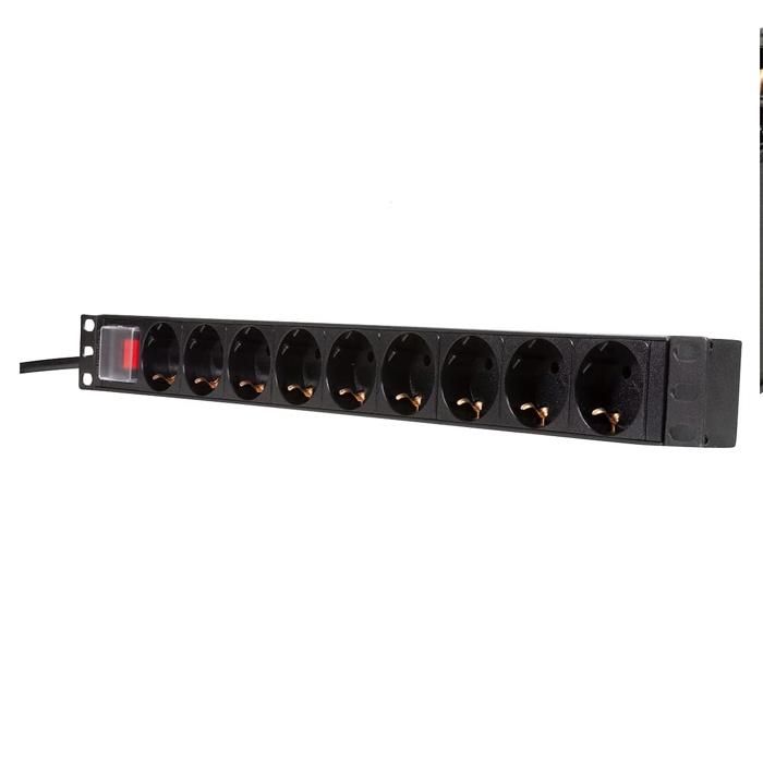 LogiLink Unité de distribution secteur (rack-montable) CA 250 V 3500 Watt entrée : CEE 7-7 connecteurs de sortie : 9…