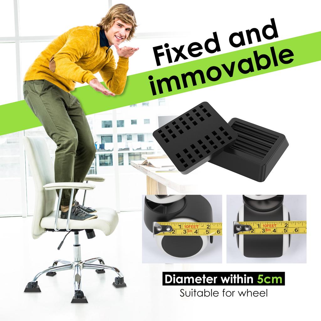 6/12 Stück Stuhlradstopper Gummi Anti-Rutsch Möbelpolster Rollenbecher Stuhlrollen Füße Matte Bodenschutz Stoßfest