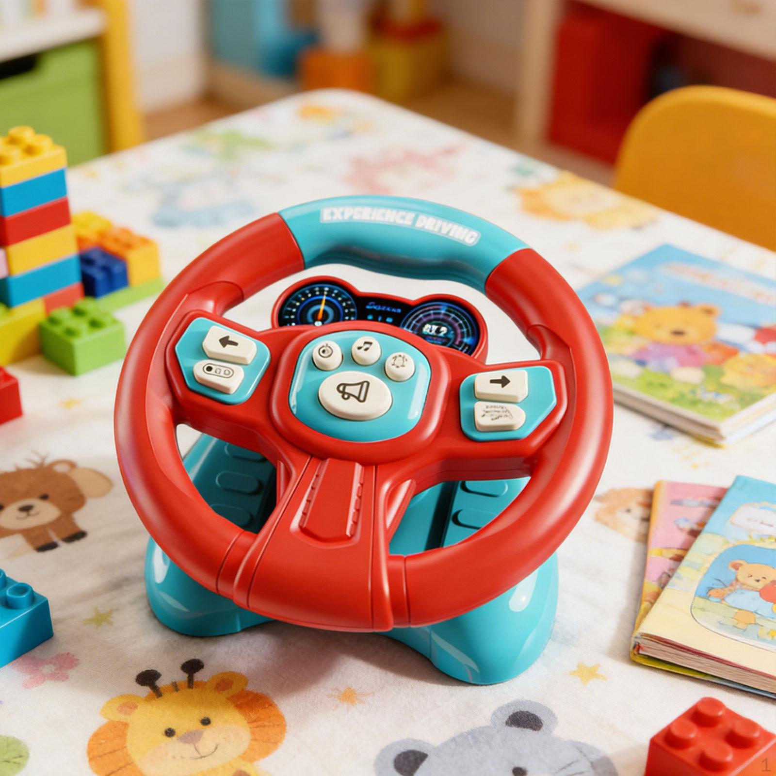 

Іграшка-кермо Симуляція Керування Автомобілем Симульований Звук з Музикою та Світлом для червоний