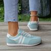 Women's Spring-Autumn Flat Lace-Up Color-Blocked Casual Sports Shoes, Training Style Versatile Footwear, Available In Large Sizes.