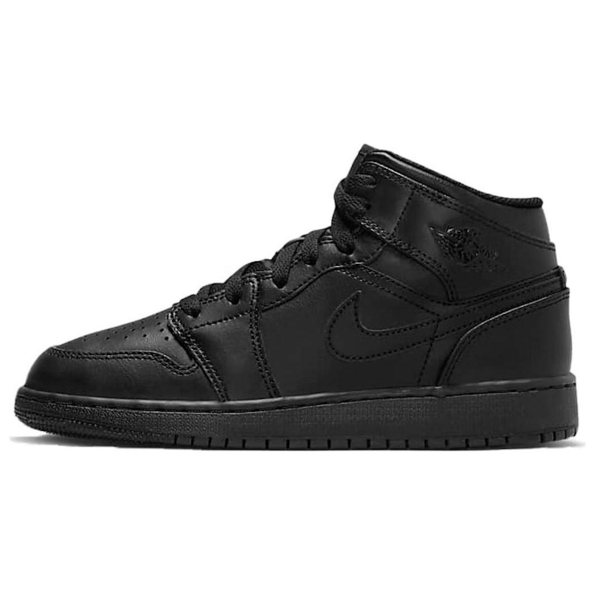 

Jordan 1 Mid Triple Black GS 554725-093 36