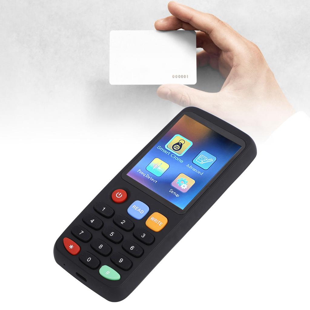 NFC Card Copier Machine Portable Smart ID Card Reader Writer with Clear Screen Multifunctional Duplicator for Home Office Access Control System