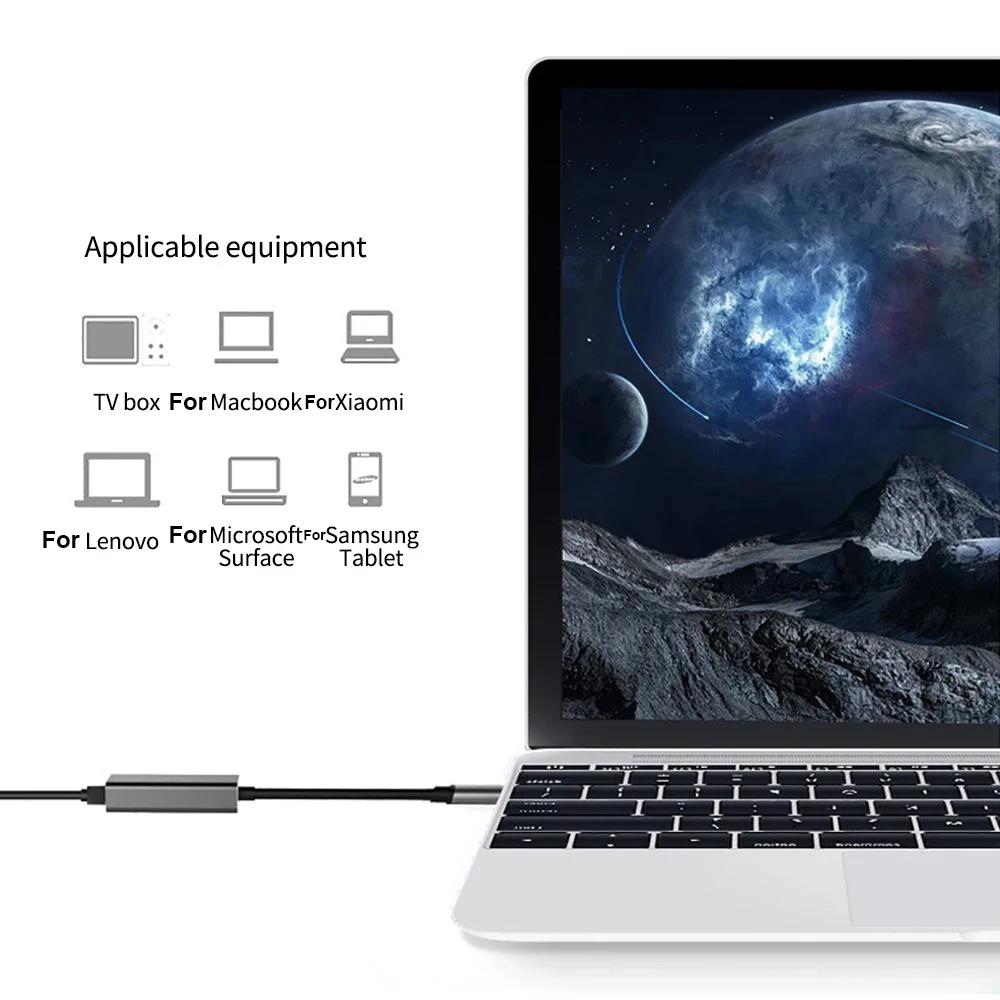 USB-адаптер Ethernet типа C, 1000 Мбит/с, USB 3.0, сетевая карта RJ45 для MacBook, ПК, Windows XP 7, 8, 10, Android, USB-кабель локальной сети Интернет