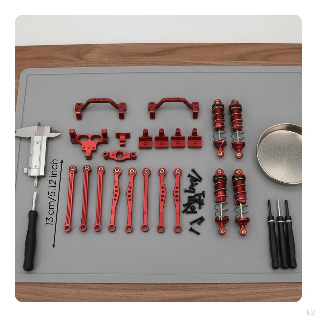 1/16 Scale RC Car Upgrade Steering Link Mount Metal Chassis and Shock Set for Rock