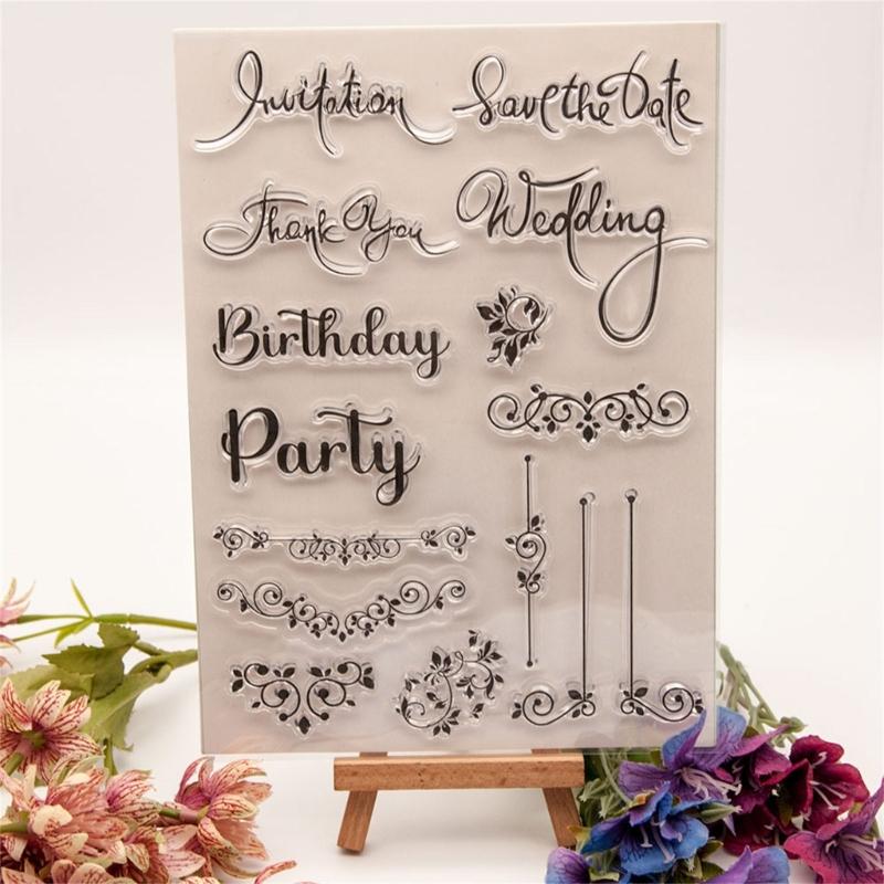 Transparent Silicone Stamp Wedding Clear Stamp Scrapbooking Supplies for Journal Photo Album Card Making Decorations