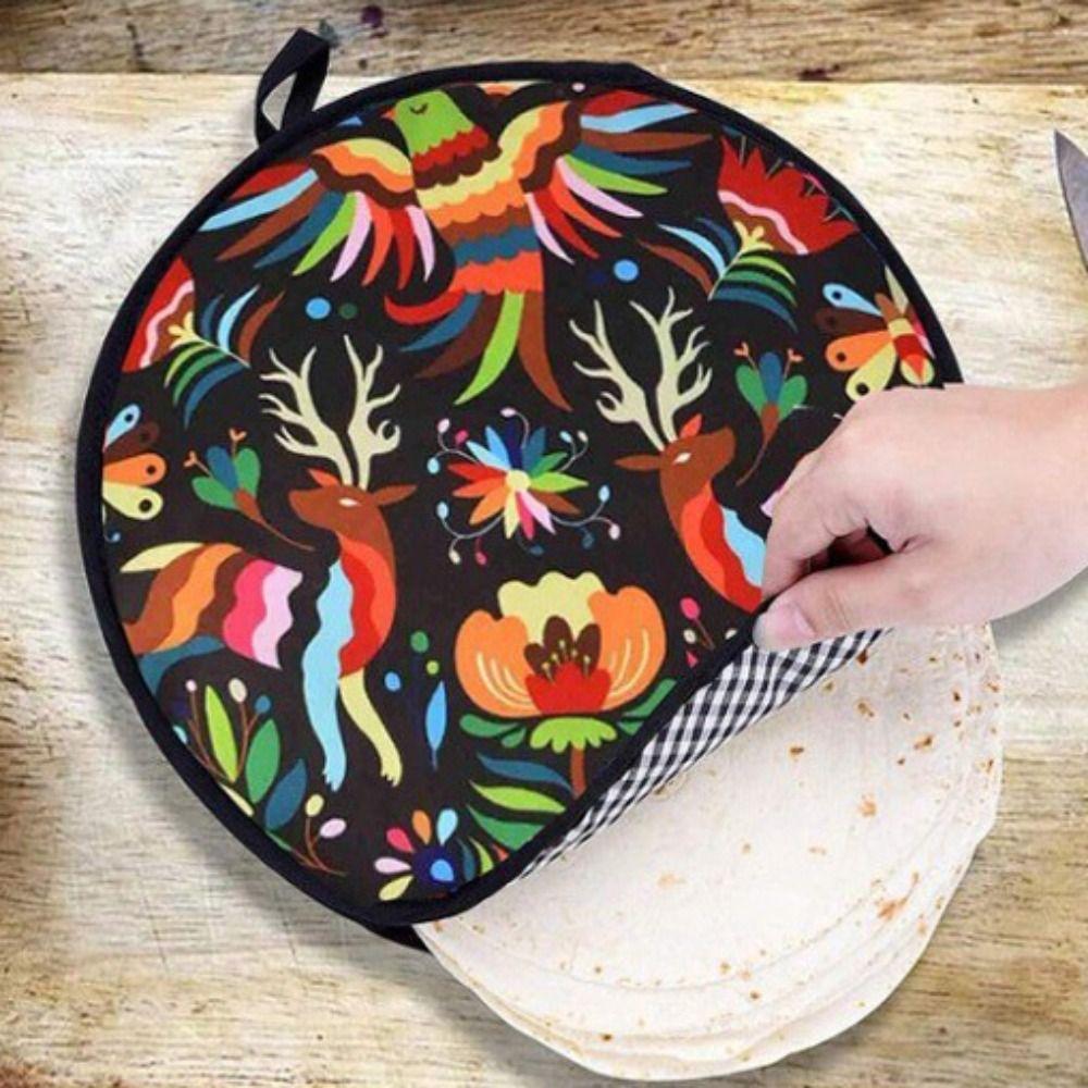 30cm Tortilla Warmer Pouch Heat Resistant Pancake Thermal Bag Burrito Cloth Bag  Microwave