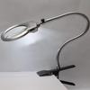 2.5X/5X New Lighted Clip-on Magnifier Lamp - LED Desk Table Top Magnifying Glass with Large Lens & Clamp for Reading