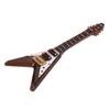 Wooden Miniature Electric Guitar Model with Stand and Case Coffee Mini Musical Instrument Model Decoration 10cm